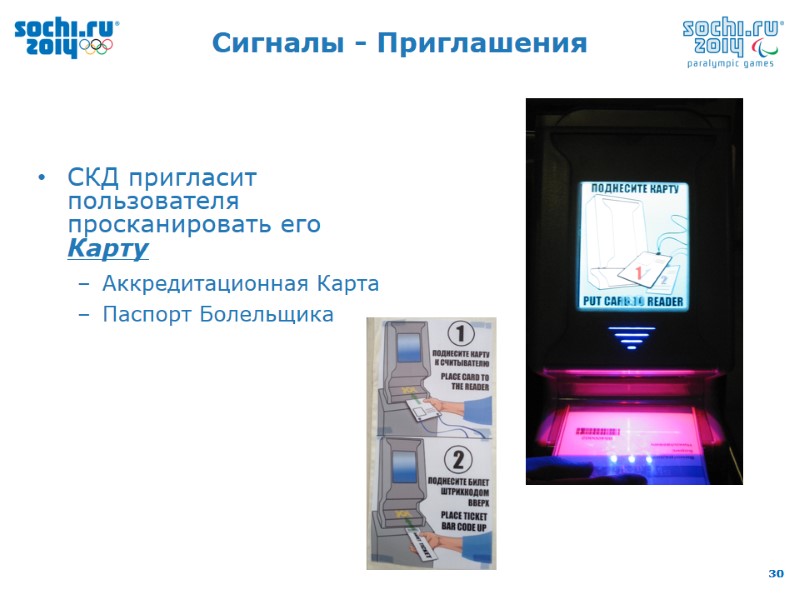 Сигналы - Приглашения СКД пригласит пользователя просканировать его Карту  Аккредитационная Карта Паспорт Болельщика